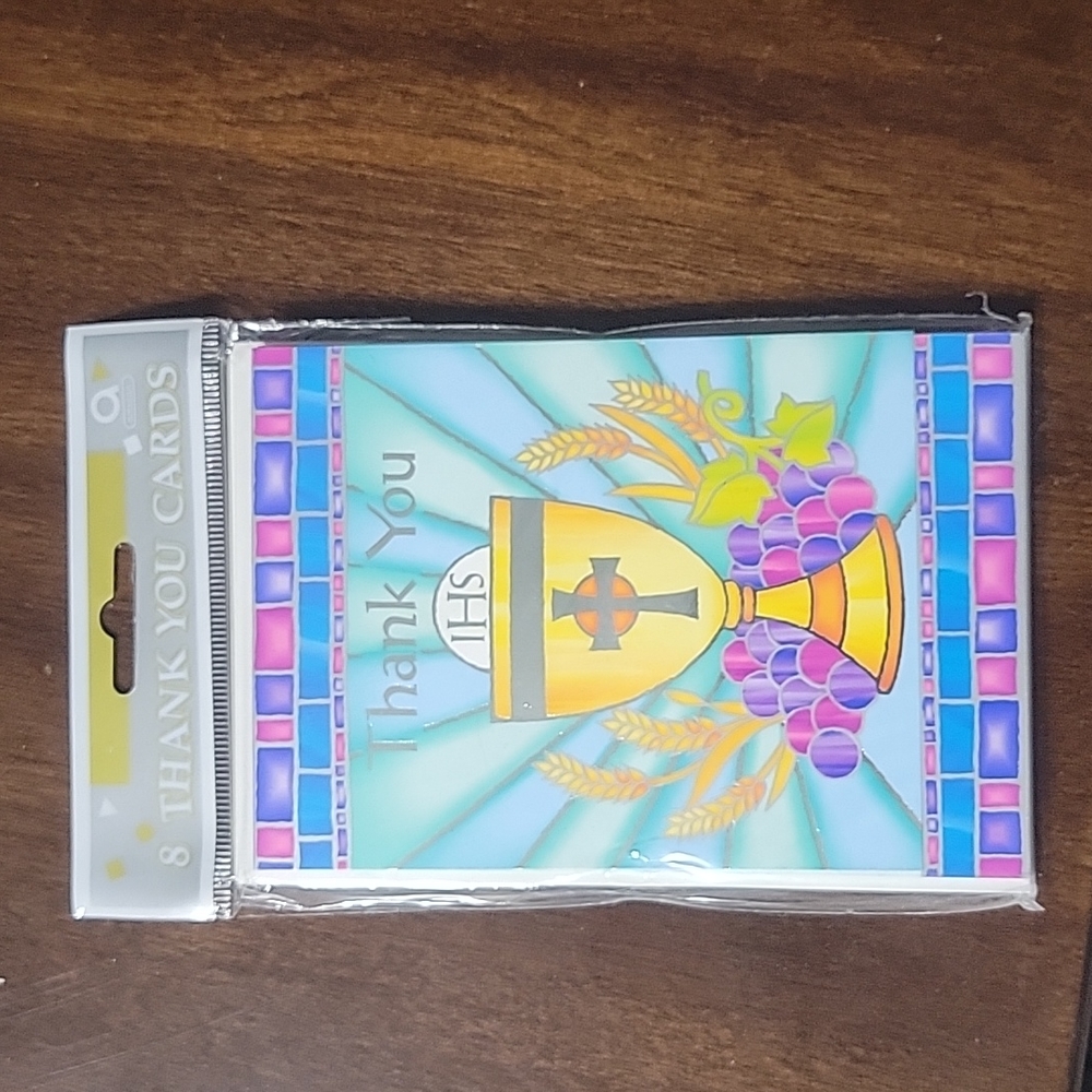 ✨️💲2️⃣ ✨️ NEW- Blank Thank You Cards Religious / Communion (Pkg 8)